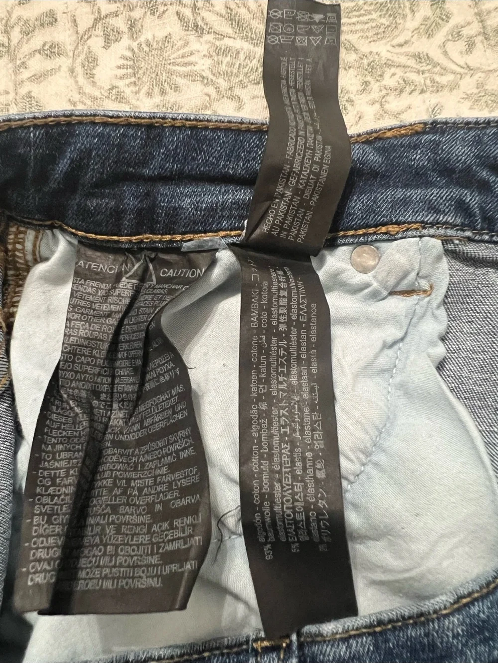 Zara Large Stretch Blue Denim Skirt